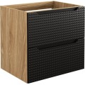 Závěsná skříňka pod umyvadlo Luxor Black s deskou 60 cm černá/dub olejovaný