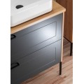 Závěsná skříňka Madera se zápustným umyvadlem 60 cm grafitová/dub artisan