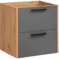 Závěsná skříňka Madera se zápustným umyvadlem 60 cm grafitová/dub artisan