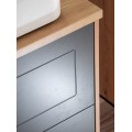 Závěsná skříňka Madera se zápustným umyvadlem 60 cm grafitová/dub artisan