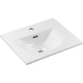 Závěsná skříňka Nova Black I se zápustným umyvadlem 50 cm černá/bílá