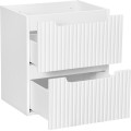 Závěsná skříňka Nova White Beyond s deskou a umyvadly 120 cm bílá/dub evoke