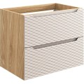 Závěsná skříňka pod umyvadlo Ocean s deskou 60 cm béžová/dub olejovaný