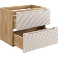 Závěsná skříňka pod umyvadlo Ocean s deskou 60 cm béžová/dub olejovaný