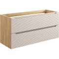Závěsná umyvadlová skříňka Ocean s deskou 80 cm béžová/dub olejovaný