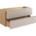 Závěsná umyvadlová skříňka Ocean s deskou 80 cm béžová/dub olejovaný