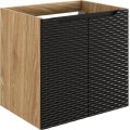 Závěsná skříňka Ocean Sky II se zápustným umyvadlem 60 cm černá/dub olejovaný