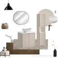 Závěsná skříňka Viva Cashmere s deskou 60 cm kašmírová/bílá