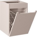 Závěsná skříňka pod umyvadlo Nova Cashmere s deskou a košem na prádlo 100 cm kašmírová/dub casella
