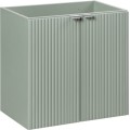 Závěsná skříňka Line Reed Green I s deskou 60 cm zelená/dub evoke