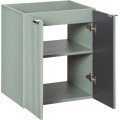 Závěsná skříňka Line Reed Green I s deskou 60 cm zelená/dub evoke