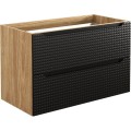 Koupelnová sestava Luxor Black Mona se skříňkami a umyvadlem 90 cm černá/dub olejovaný