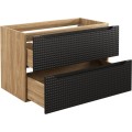 Koupelnová sestava Luxor Black Mona se skříňkami a umyvadlem 90 cm černá/dub olejovaný