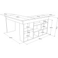 Rohový psací stůl Houseland Rex borovice Atlantic/antracitově šedý