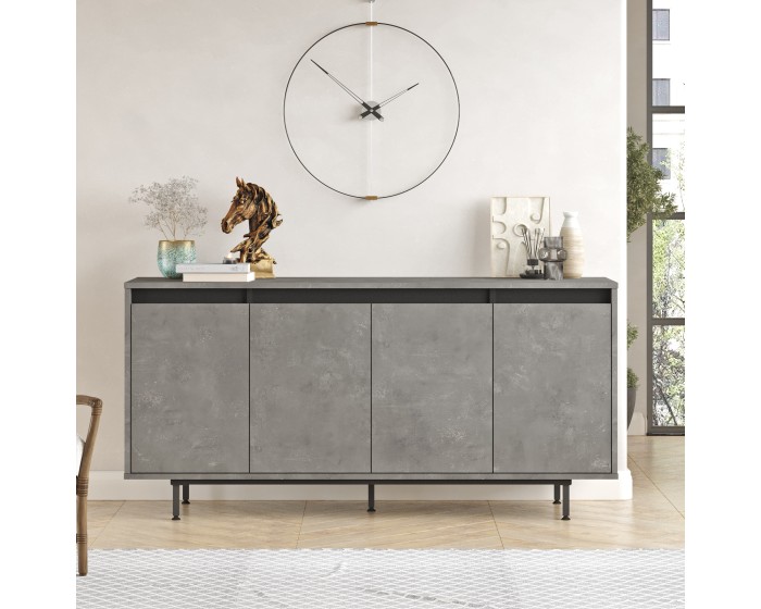 Komoda Houseland Vera beton/černá