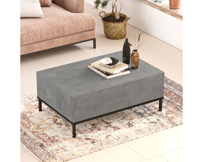 Konferenční stolek Houseland Wren beton/černý