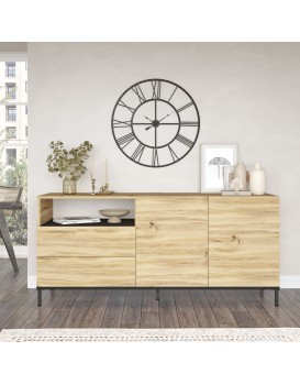 Komoda Houseland Zeke dub Wotan/černá