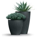 Vysoký květináč LATIE ROUND II 40 cm antracitový