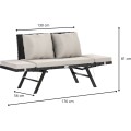 Zahradní lavice Hyro 176 cm polyratan černá/krémová
