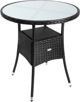 Zahradní stolek Bistra 60 cm polyratan černý