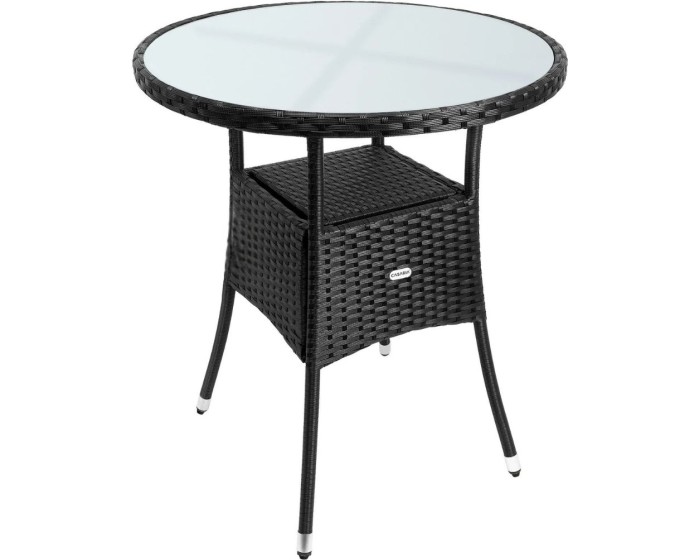 Zahradní stolek Bistra 60 cm polyratan černý