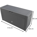 Zahradní úložný box Matubo II 310 L šedý