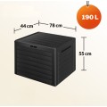 Zahradní úložný box Molly 190 L antracitový