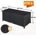 Zahradní úložný box Negy 270 L černý