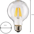 LED žárovka G125 teplá bílá