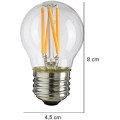 LED žárovka G45 teplá bílá