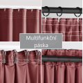 Závěs AmeliaHome Velvet s multifunkční páskou 140x270 cm růžový