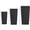 Sada 3 ks květináčů Porto Riflo 57x29,5/46x24,7/36,6x18,9 cm černá