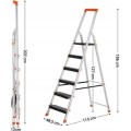 Šestistupňové schůdky Xero 186 cm černé/stříbrné