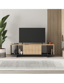 TV stolek Houseland Zitano dub přírodní/černý