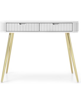 Toaletní stolek Zova 103 cm bílý/zlatý