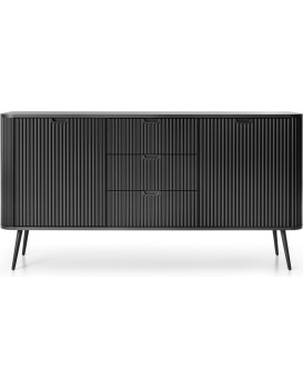 Komoda Zova 168 cm černá/černý rám