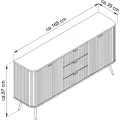 Komoda Zova 168 cm bílá/zlatá