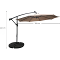 Zahradní slunečník Houseland Zyra s LED osvětlením 300 cm světle hnědý