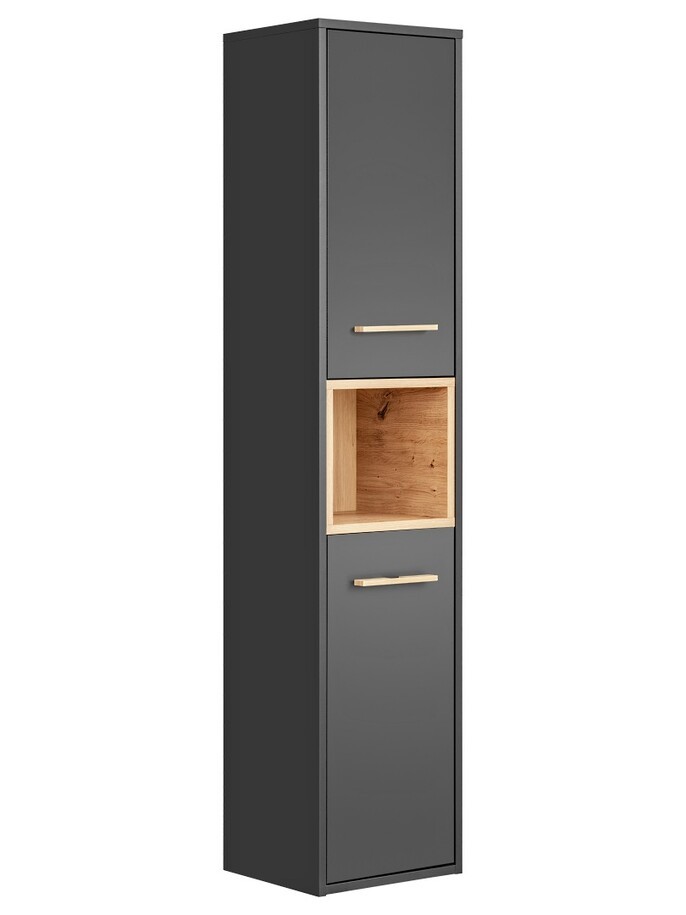 Comad Koupelnová závěsná skříňka vysoká Borneo Cosmos 800 2D šedá/dub artisan Comad Koupelnová závěsná skříňka vysoká Borneo Cosmos 800 2D šedá/dub artisan