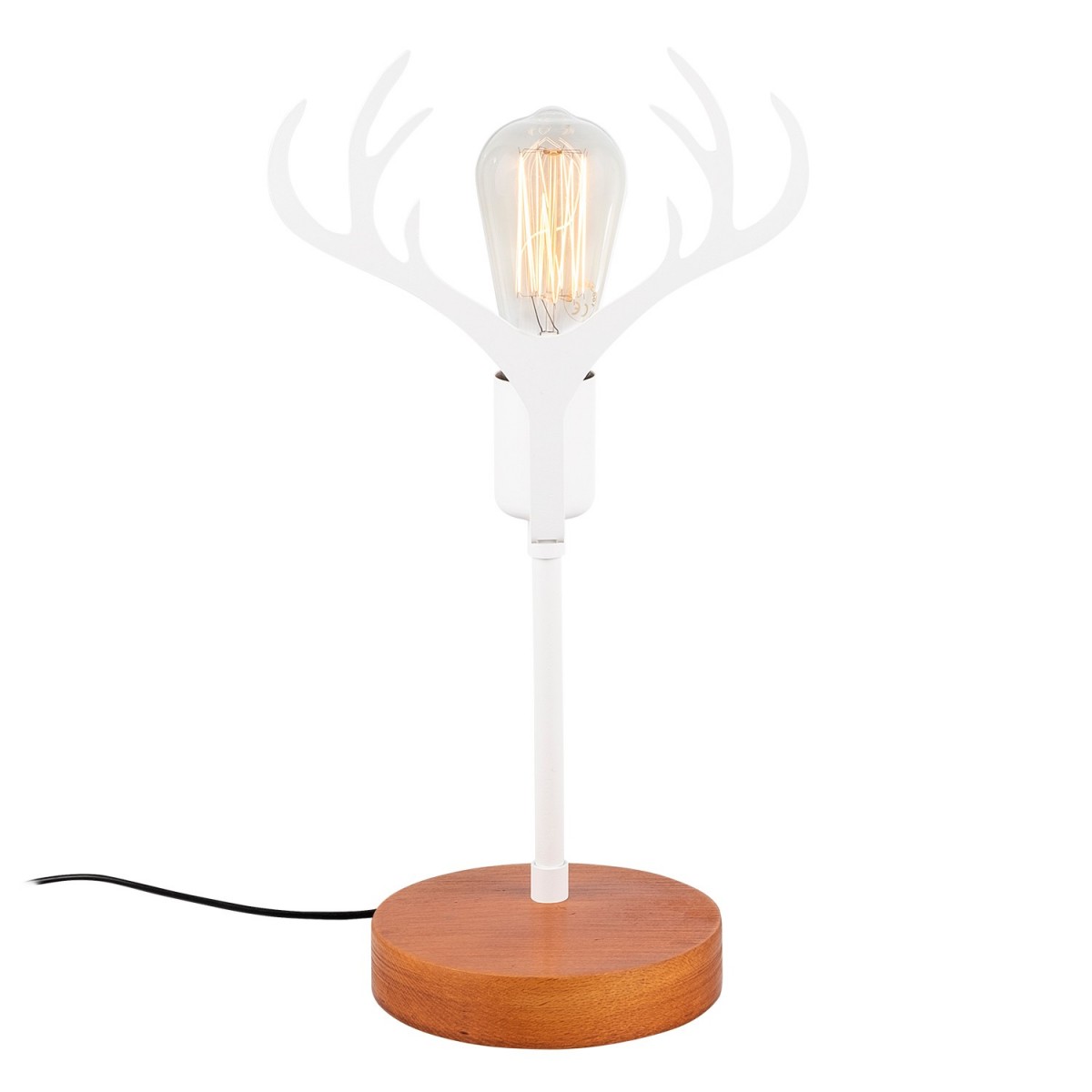 Opviq Stolní lampa Melin ořech/bílá