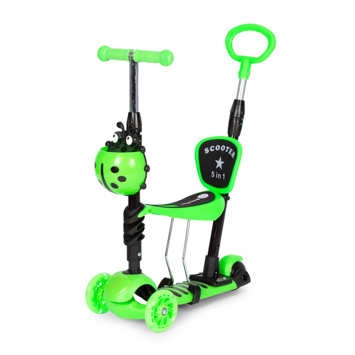 Balanční koloběžka pro děti EcoToys beruška 5v1 zelená